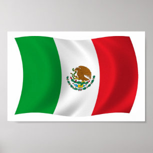 Mexiko Flagga Affisch Print