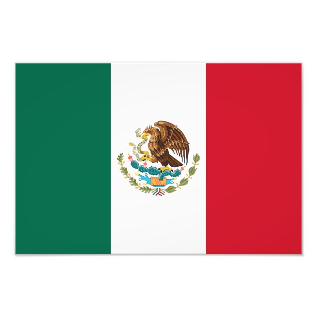 Mexiko Flagga, Bandera de Mexikanska republiken Fototryck (Framsidan)