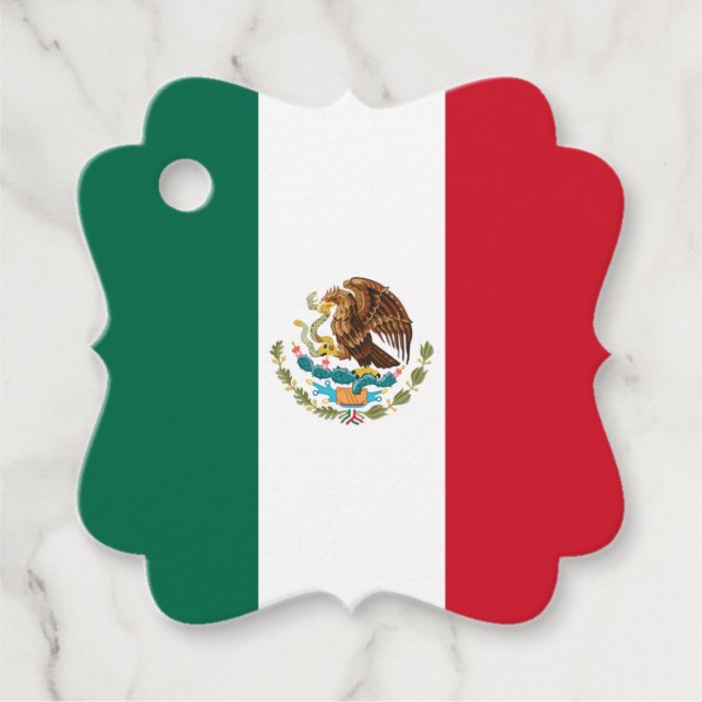 Mexiko Flagga, Bandera de Mexikanska republiken Gåvor Etiketter (Framsida)