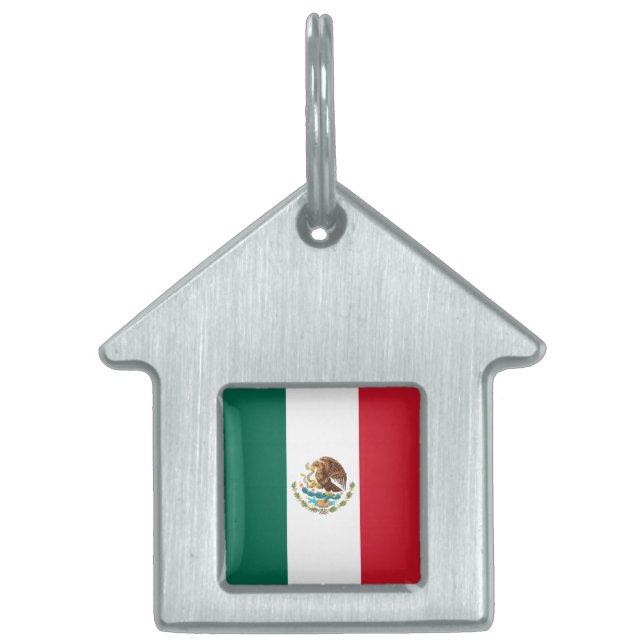 Mexiko Flagga, Bandera de Mexikanska republiken ID-bricka Husdjur (Framsidan)