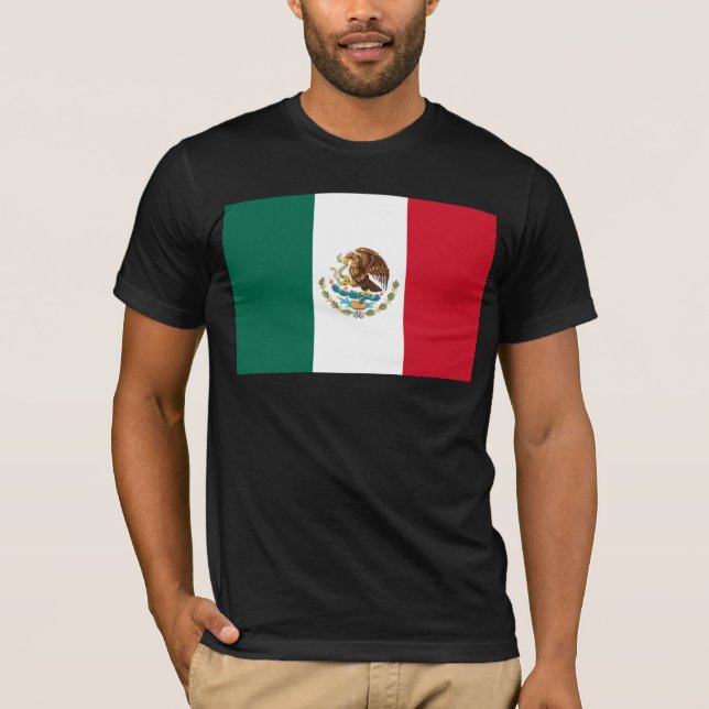 Mexiko Flagga, Bandera de Mexikanska republiken T Shirt (Framsida)