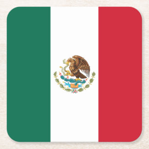 Mexiko Flagga, Bandera de Mexikanska republiken Underlägg Papper Kvadrat