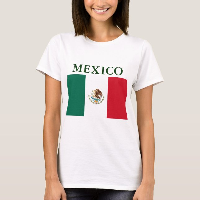 Mexiko Flagga Dam Petite T T-shirt (Framsida)