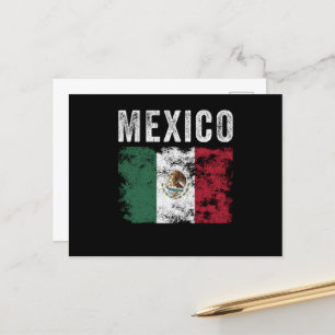 Mexiko Flagga Distress - Mexikanska Flagga Vykort