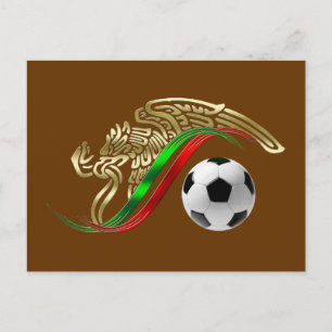 Mexiko flagga emblem Soccer futbol Logotyp Vykort
