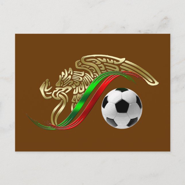 Mexiko flagga emblem Soccer futbol Logotyp Vykort (Framsida)