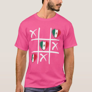 Mexiko Flagga färgad Hearts, Mexikanska Pridet, Ti T Shirt