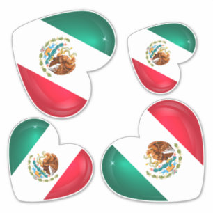 Mexiko Flagga Heart Klistermärken