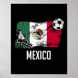 Mexiko Flagga Jersey Mexikanska Fotbollslag Mexika Poster