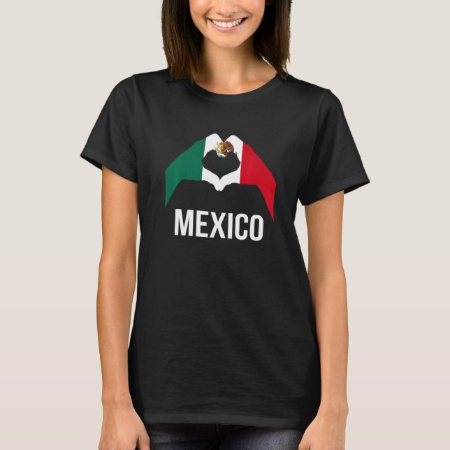 Mexiko Flagga Kärlek Mexiko 4 T Shirt (Framsida)