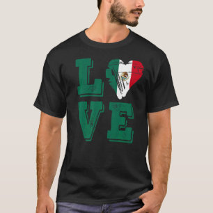 Mexiko Flagga Kärlek Mexiko T Shirt