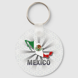 Mexiko Flagga Karta 2.0 Nyckelring