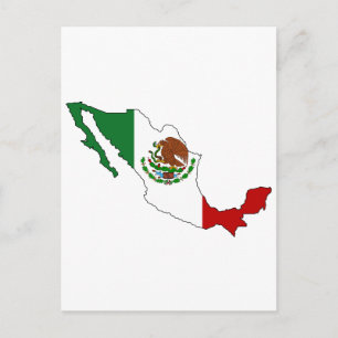 Mexiko flagga karta vykort