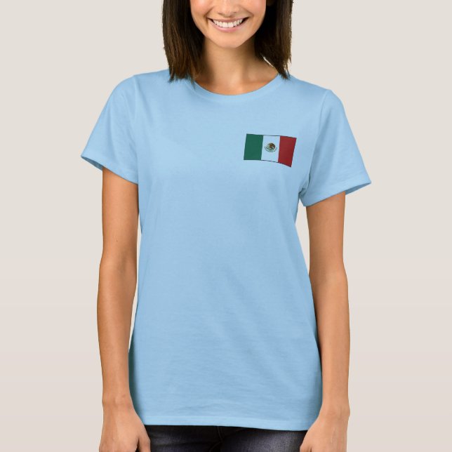 Mexiko Flagga + Karttröja T-shirt (Framsida)