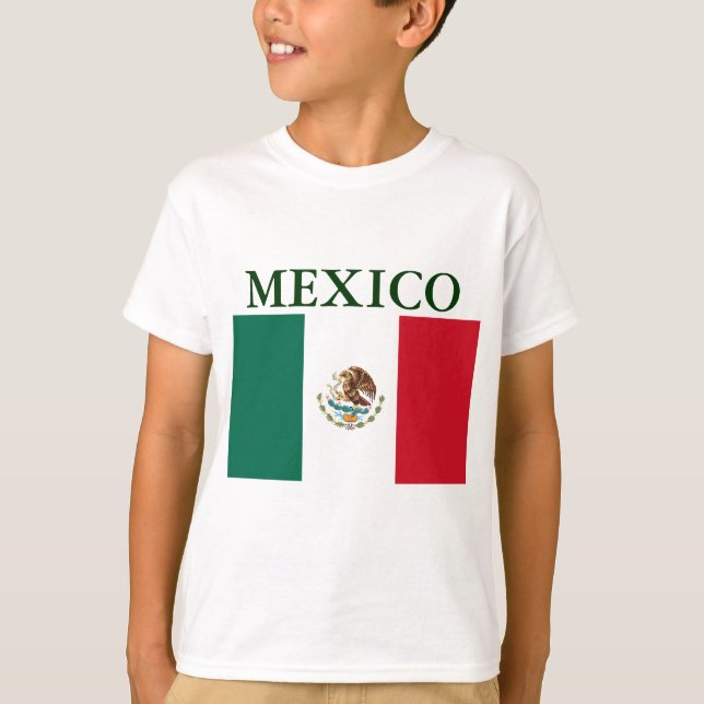 Mexiko Flagga Kids T-shirt White (Framsida)