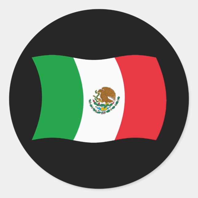 Mexiko Flagga Klistermärke (Framsida)