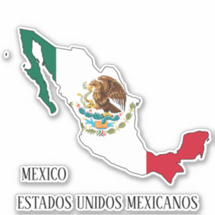 Mexiko Flagga Land Karta Patriotic Klistermärken