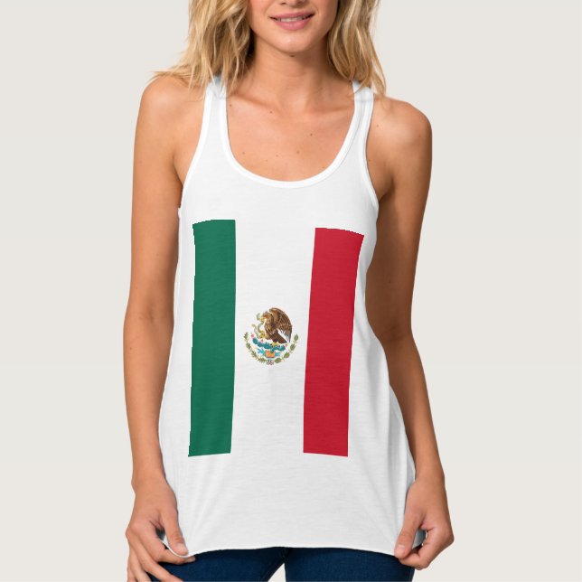 Mexiko Flagga Linne Med Racerback (Framsida)