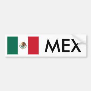 Mexiko Flagga & MEX Bumper Sticker Bildekal