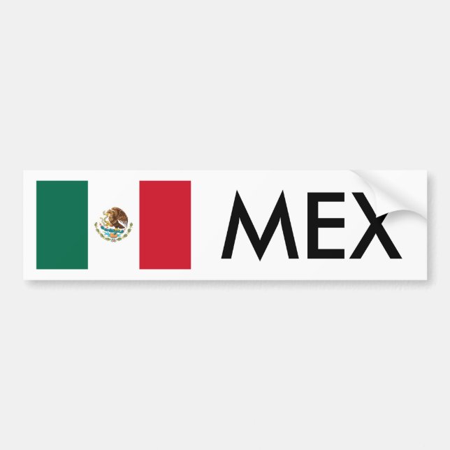 Mexiko Flagga & MEX Bumper Sticker Bildekal (Framsidan)