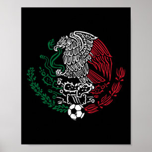 Mexiko Flagga Mexikansk Örn Fotboll Män Kvinnor Po Poster