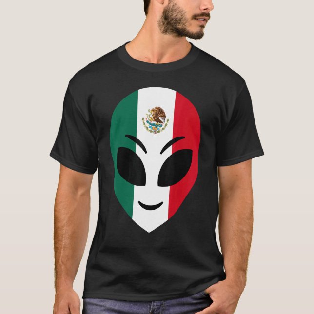 Mexiko Flagga mexikanska Alien T Shirt (Framsida)