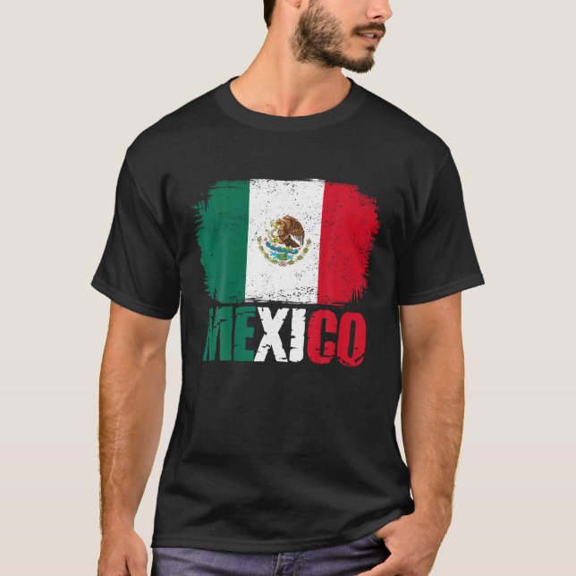 Mexiko Flagga Mexikanskt Pride T Shirt (Framsida)