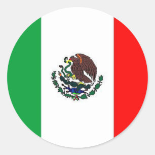 MEXIKO-FLAGGA - NATIONELL MEXISK FLAGGA RUNT KLISTERMÄRKE