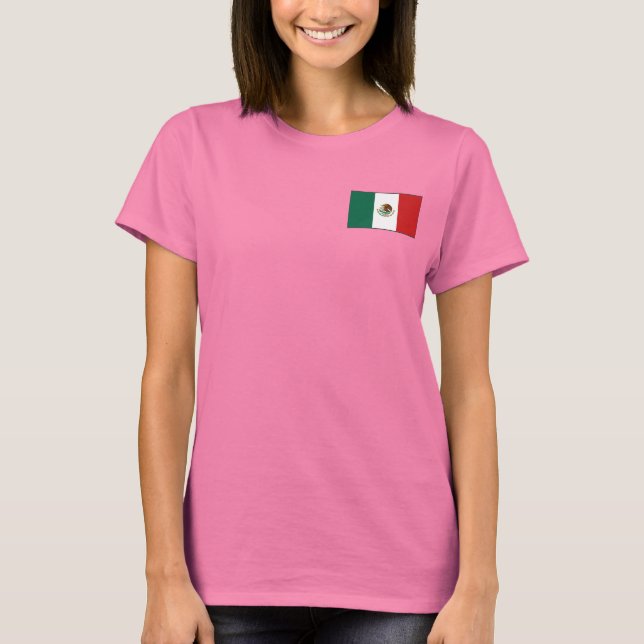 Mexiko Flagga och Karta dk T-Shirt (Framsida)