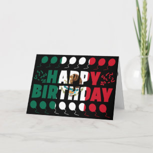 Mexiko Flagga Patriotic Birthday Kort