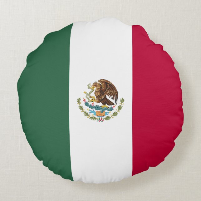Mexiko flagga rund kudde (Baksidan)