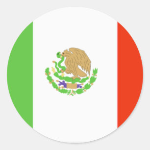 Mexiko Flagga Runt Klistermärke