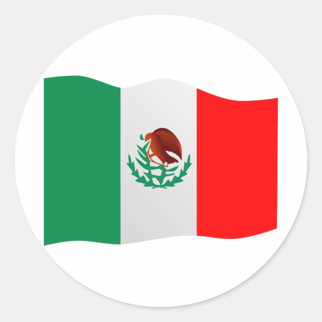 Mexiko Flagga Runt Klistermärke (Framsida)