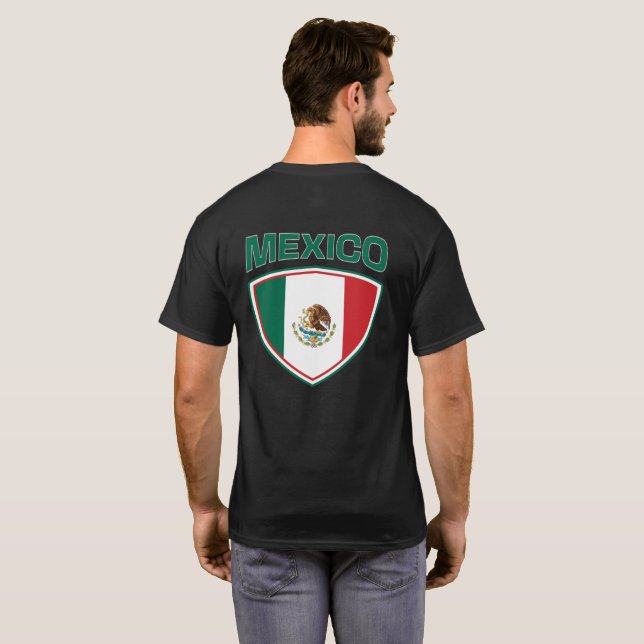 Mexiko Flagga Shield T-Shirt (Hel baksida)