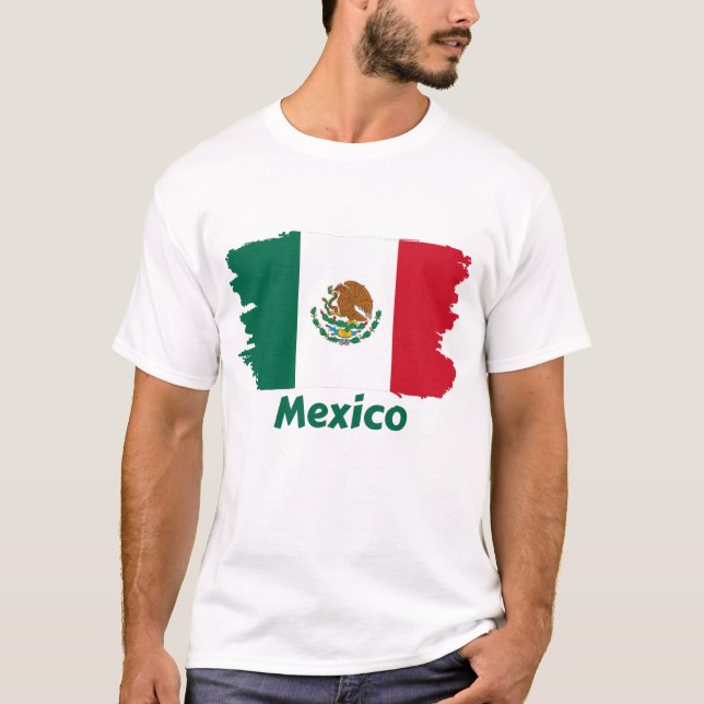 Mexiko Flagga T Shirt (Framsida)
