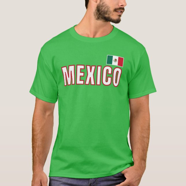 Mexiko Flagga T Shirt (Framsida)