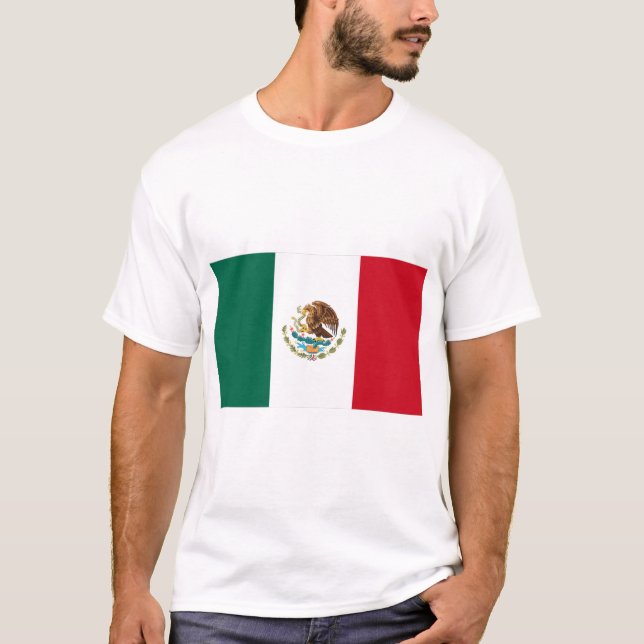 Mexiko Flagga T Shirt (Framsida)