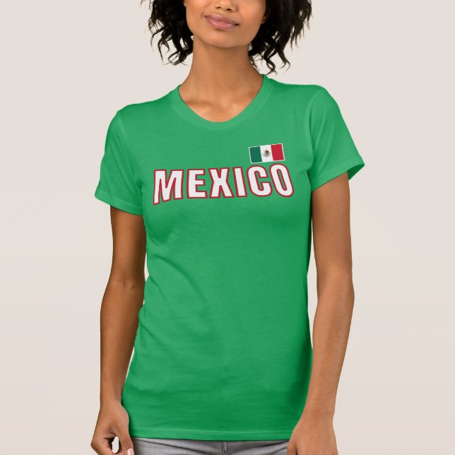 Mexiko Flagga T Shirt (Framsida)