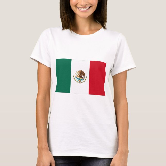 Mexiko Flagga T Shirt (Framsida)