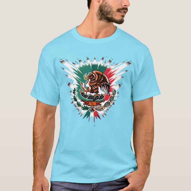 Mexiko flagga T. T Shirt (Framsida)