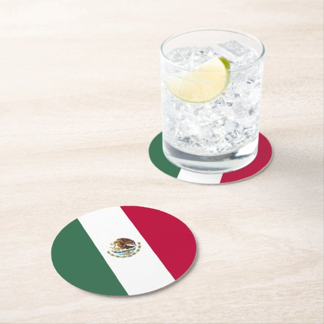 Mexiko flagga underlägg papper rund (Insitu)
