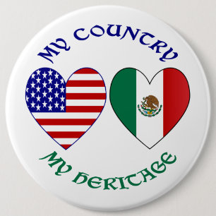 Mexiko Flagga USA flagga My Land Mitt kulturarv Knapp