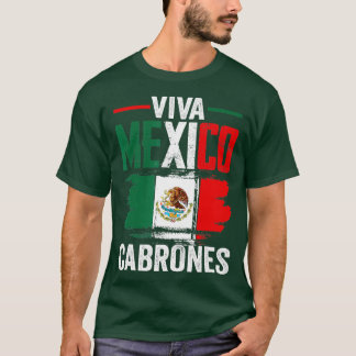 Mexiko Flagga Viva Mexiko Cabrones Mexikanska dage T Shirt