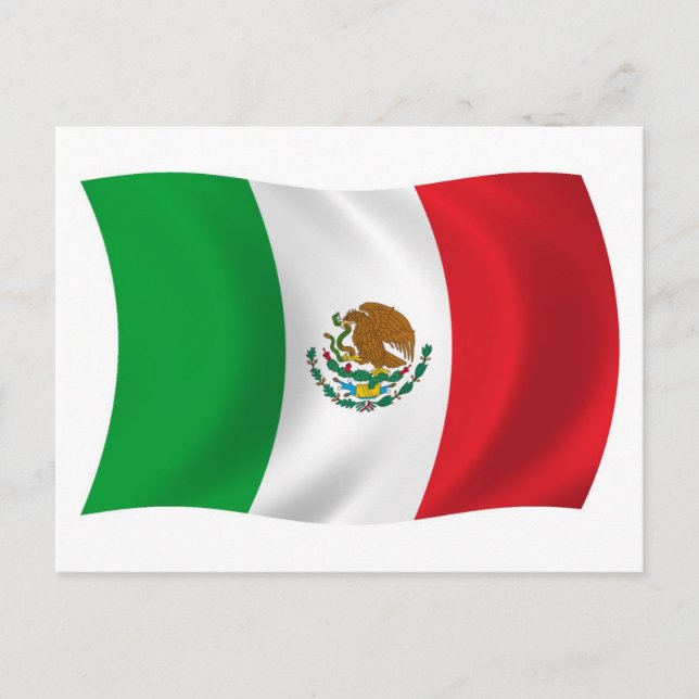Mexiko Flagga vykort (Framsida)