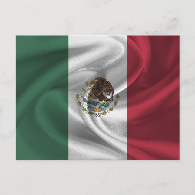 Mexiko Flagga Vykort (Framsida)