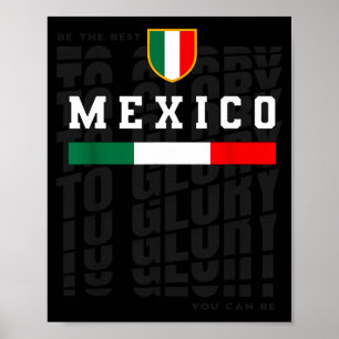 Mexiko Fotboll Flagga Vintage Tröja Fan Stolt Poster