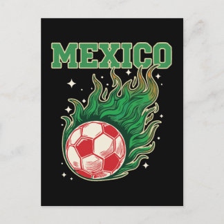 Mexiko Fotboll Flammande Boll Retro Fotbollsfan Ko Vykort