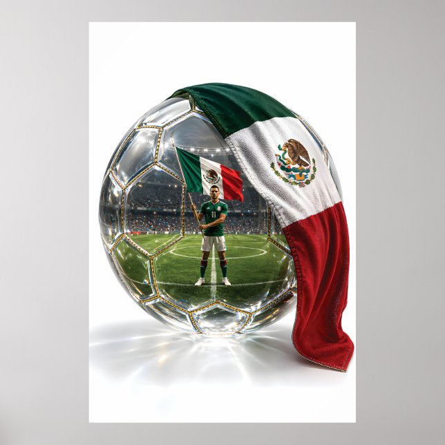 Mexiko Fotboll Kristallboll Poster  (Framsidan)