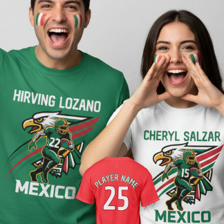 Mexiko Fotboll Örn Dynamisk Nationell Stolthet Kon T Shirt