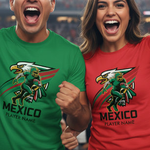Mexiko Fotboll Örn Dynamisk Nationell Stolthet Kon T Shirt